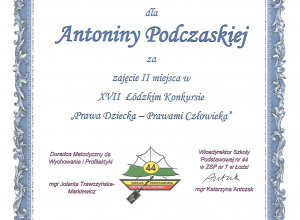 Podsumowanie XVII Łódzkiego Konkursu „Prawa Dziecka – Prawami Człowieka”