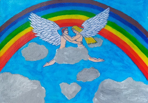 "Zakochany anioł" - praca plastyczna