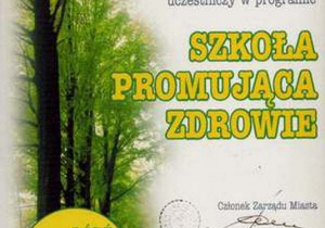 Certyfikat "Szkoła Promująca Zdrowie"